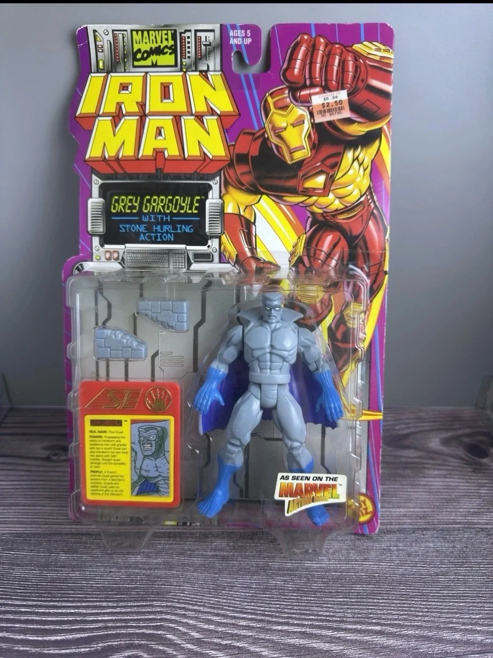 Vintage Marvel Iron Man Blacklash & Grey Gargoyle Figures MOC Lot
